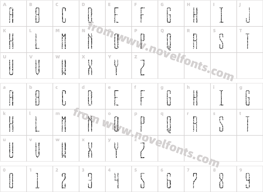 BUS STOP WORNCharacter Map