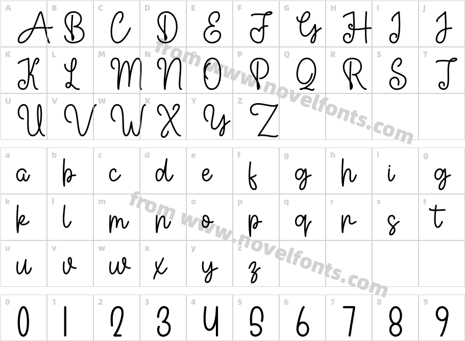 BabyGirlMonolineRegularCharacter Map