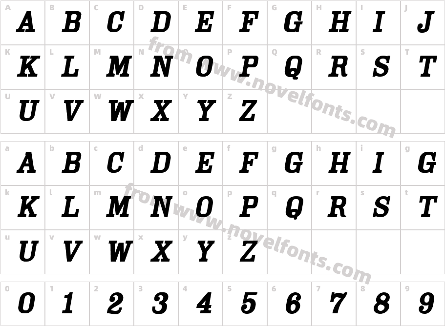 Cam ObliqueCharacter Map