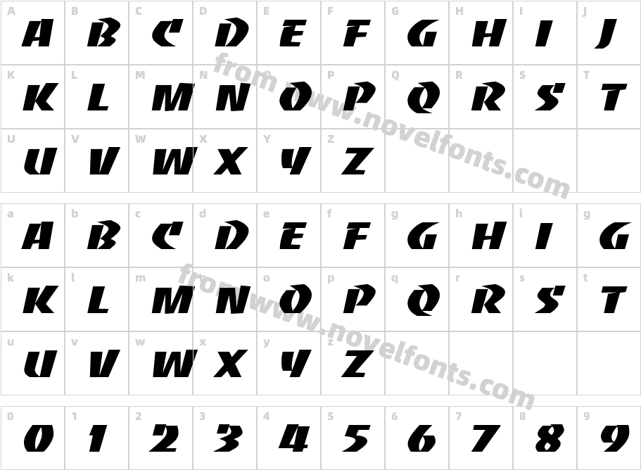 BaccaratWide RegularCharacter Map