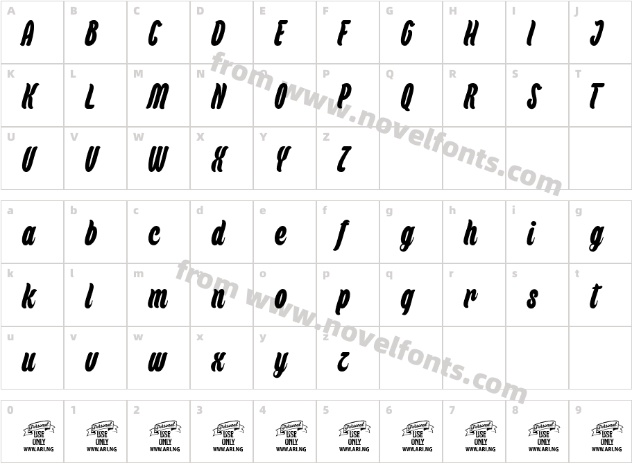 Backpack Personal UseCharacter Map