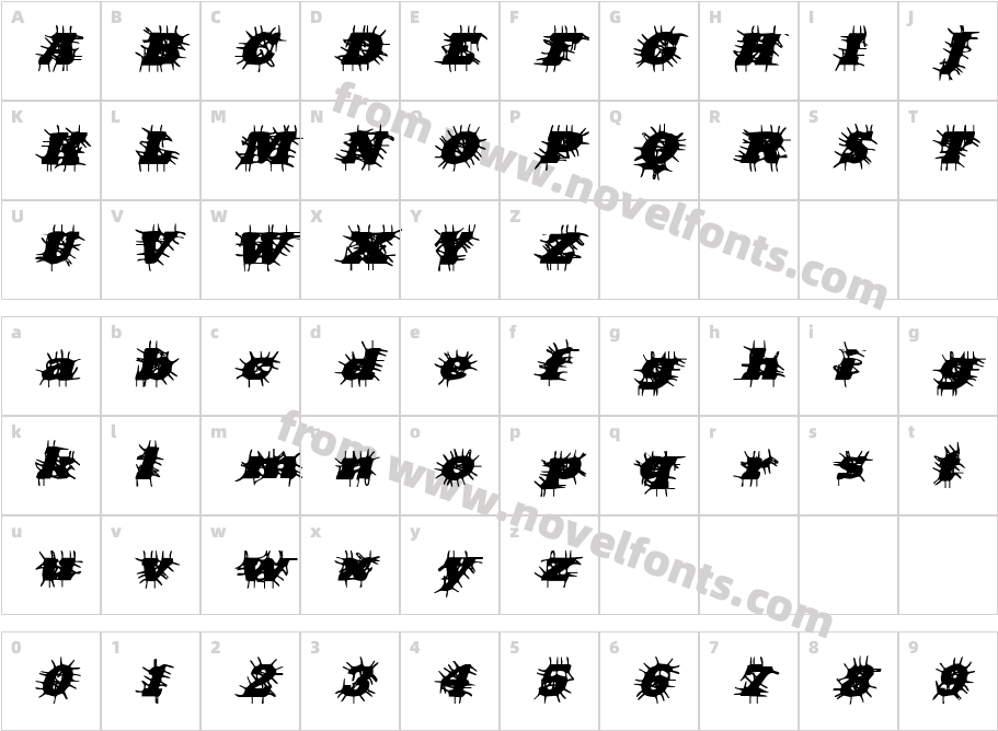 Bad Hair DayRegularCharacter Map