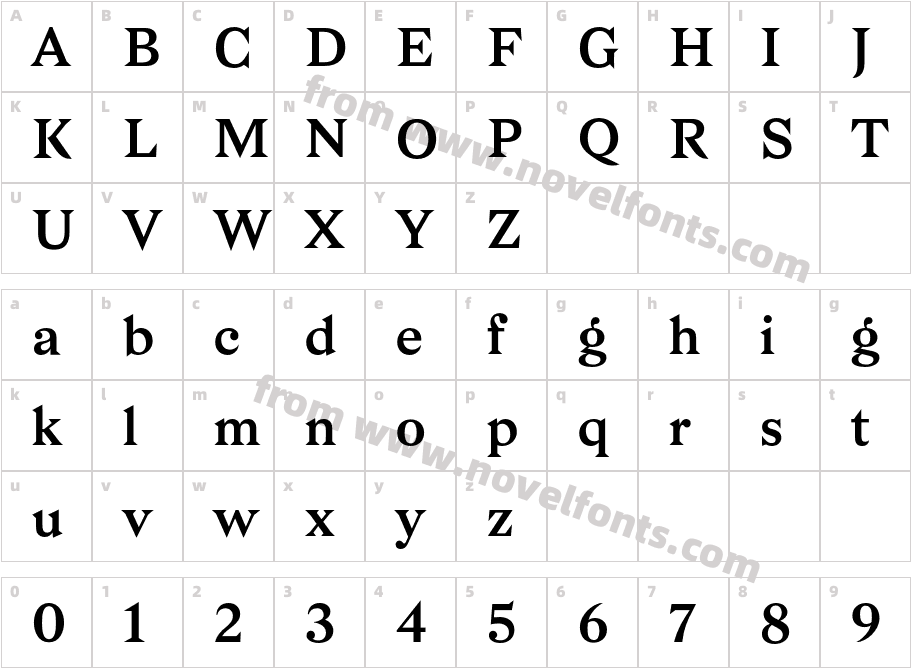 Bagnard regularCharacter Map