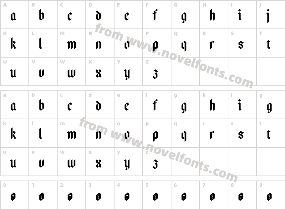 Bajern-RegularCharacter Map