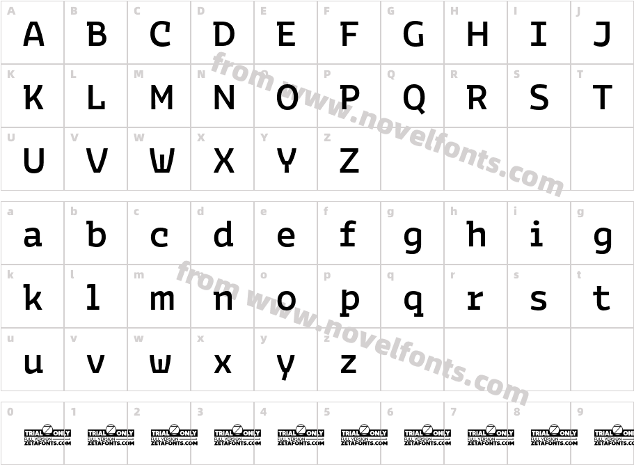 Bakemono Stereo Trial MediumCharacter Map