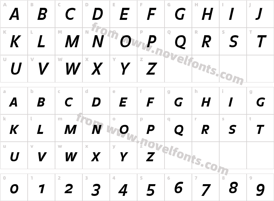 BalanceBold CapsItalicCharacter Map