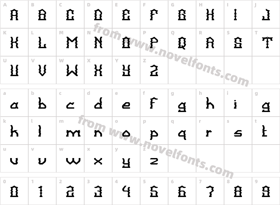 Balangkarta FontCharacter Map