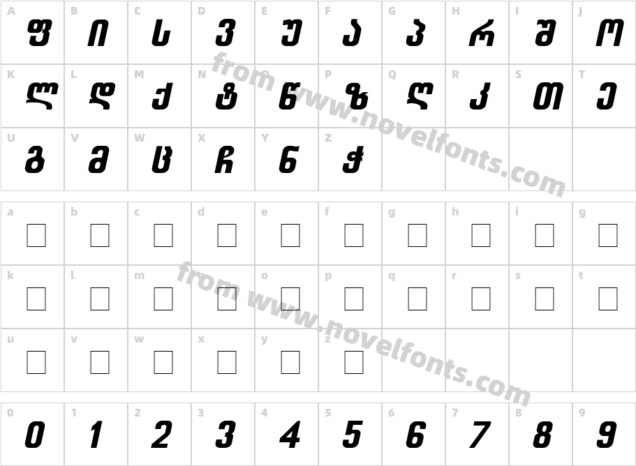 Balavery-ITV ItalicCharacter Map