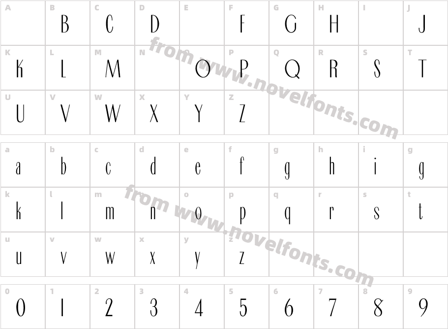 CameoThinlineCharacter Map