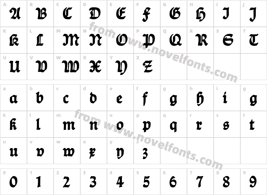 Ballade BoldCharacter Map