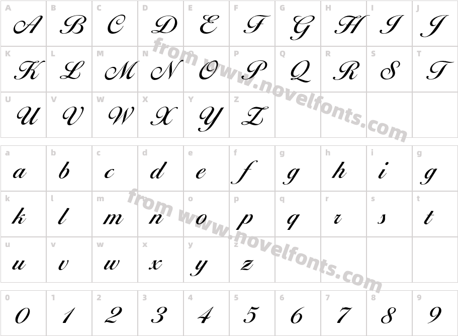 BallantinesScriptEF-MediumCharacter Map