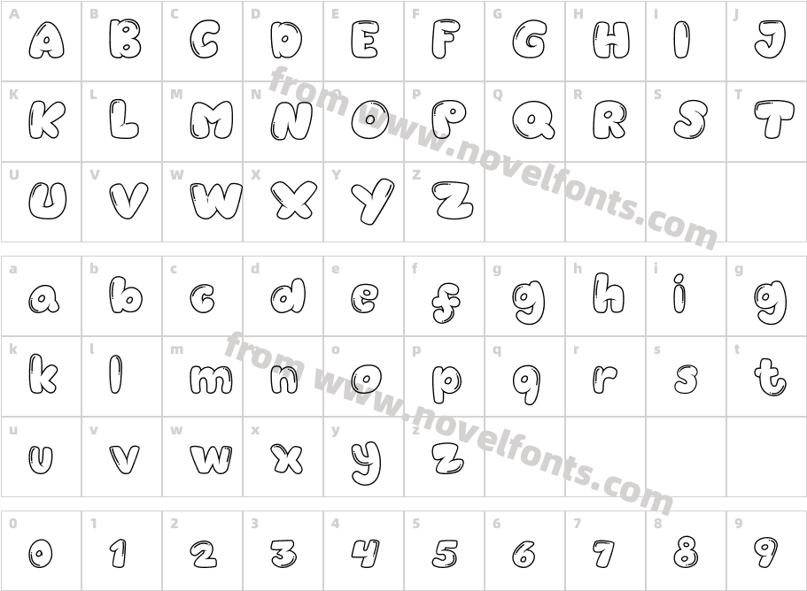 Balonku RegularCharacter Map