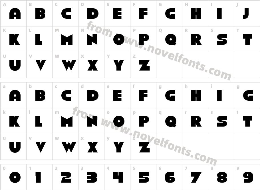 Bananas FontCharacter Map