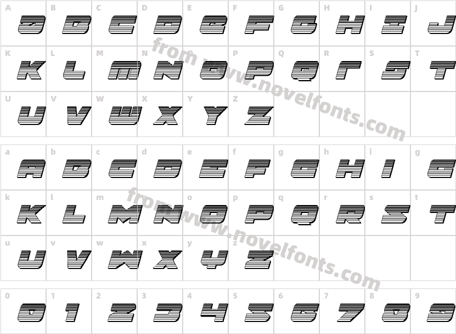 Banjin Chrome ItalicCharacter Map