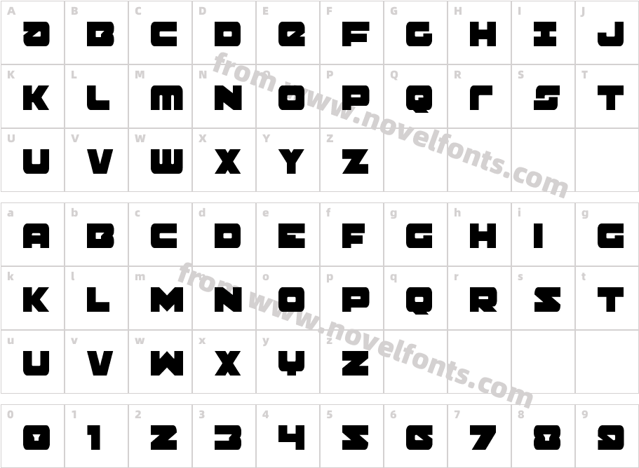 Banjin CondensedCharacter Map