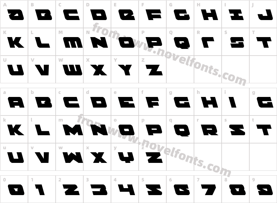 Banjin LeftalicCharacter Map