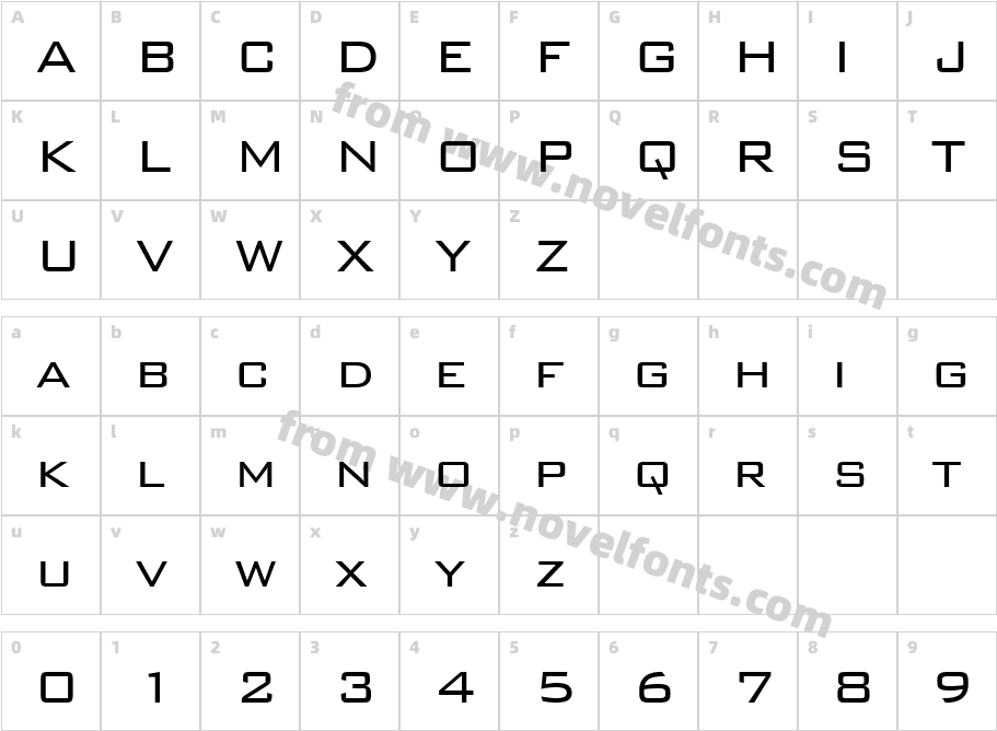 Bank Gothic Light BTCharacter Map