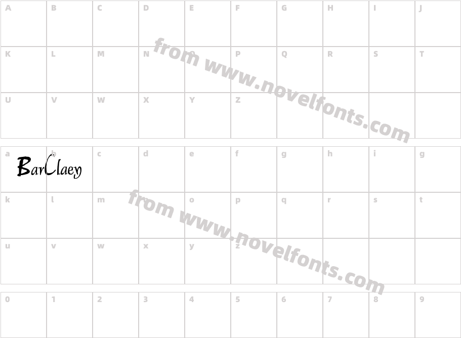 BarClaey LabelCharacter Map