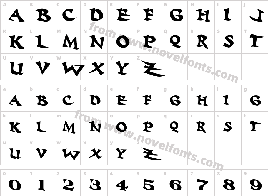 Baratz BoldCharacter Map