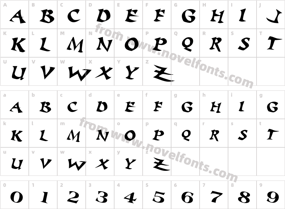 Baratz ItalicCharacter Map