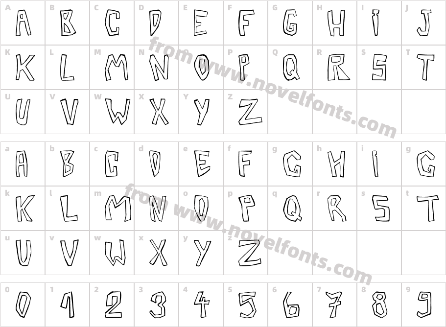 BarbTwistedOutlineCharacter Map