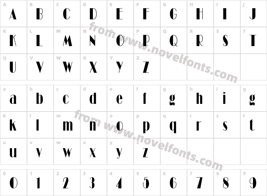 Barbe Display Condensed SSi CondensedCharacter Map