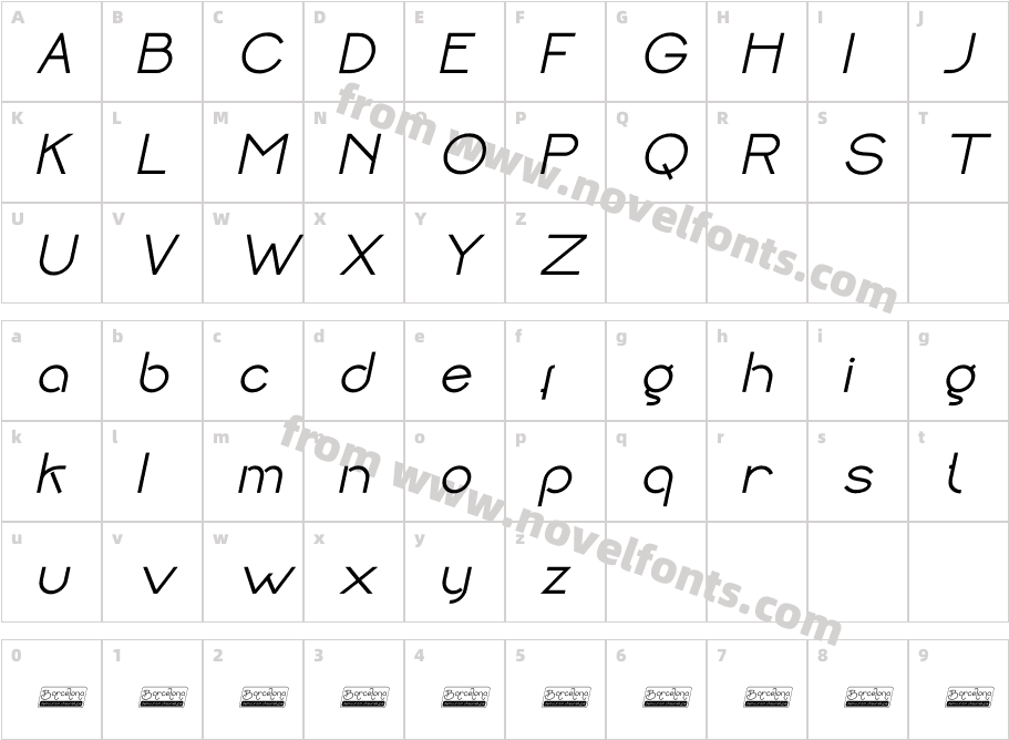 Barcelona ItalicCharacter Map