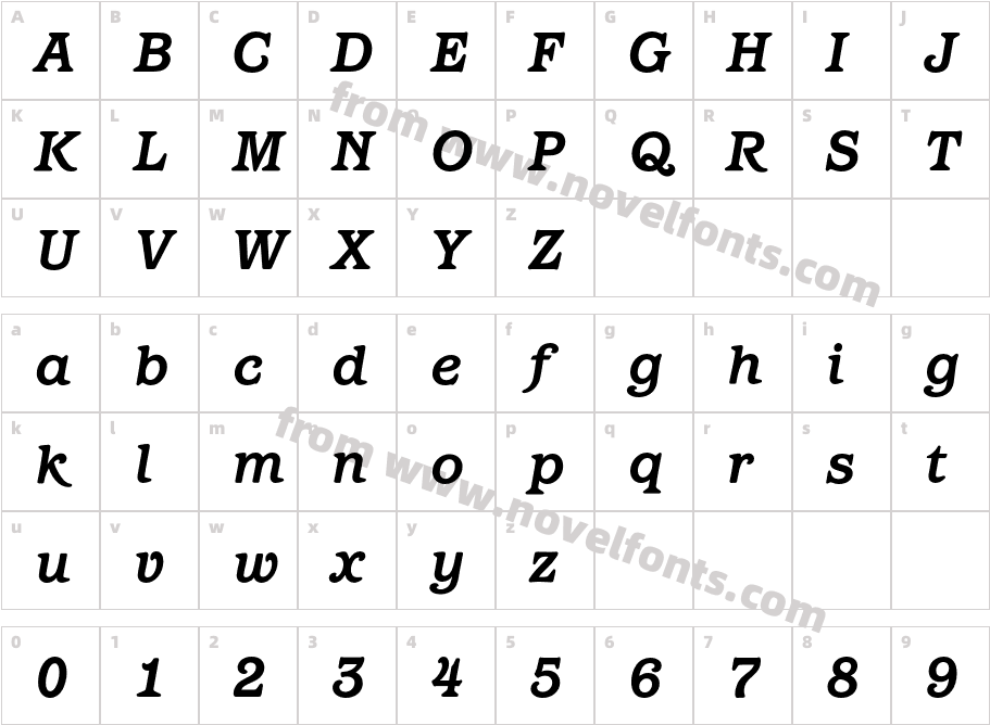 BarcelonaEF-BoldItalicCharacter Map