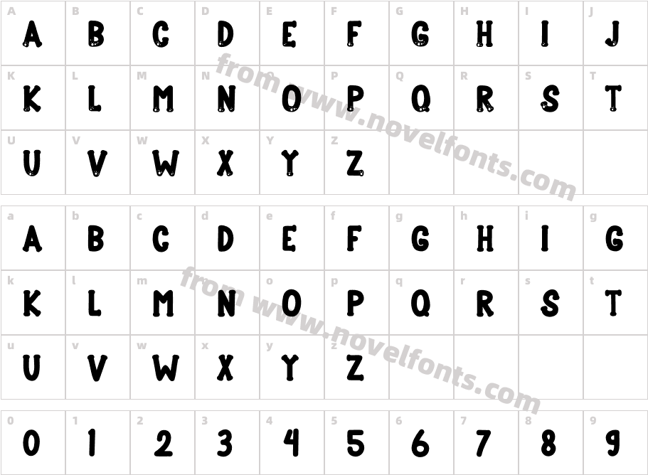 Barkoly BoldCharacter Map