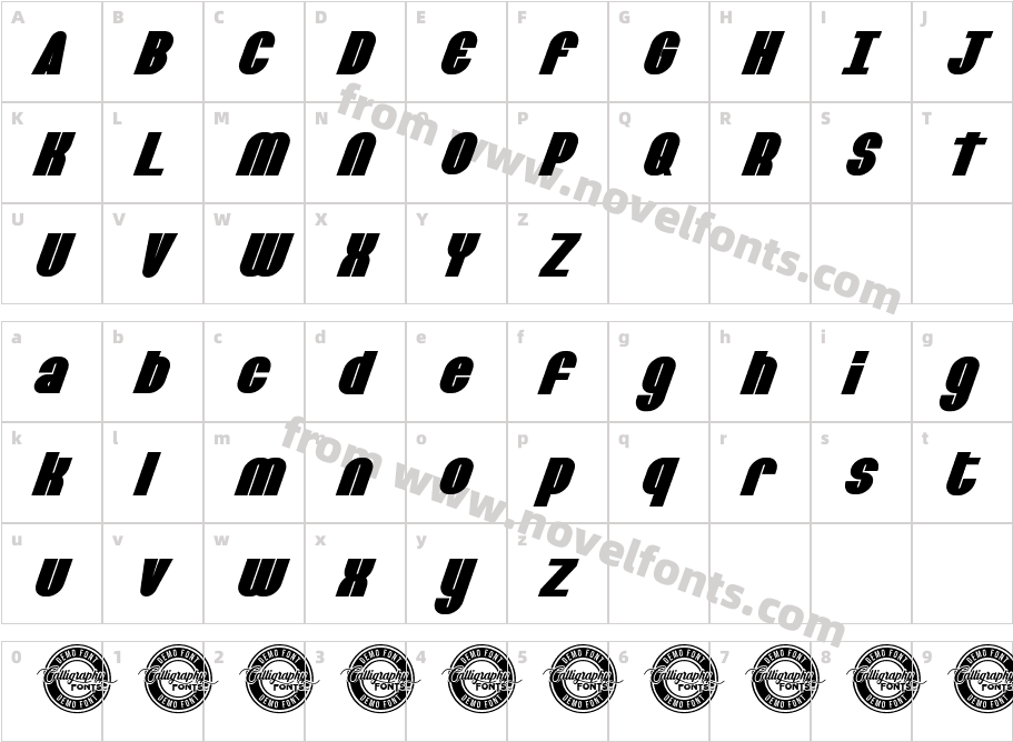 Barley Round Demo ItalicCharacter Map