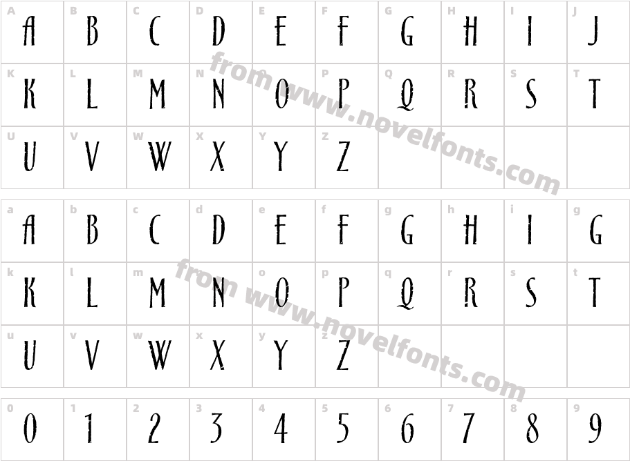 CancioneITCStdCharacter Map