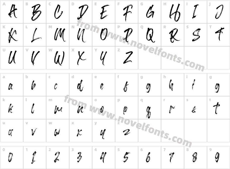 Barttony RegularCharacter Map