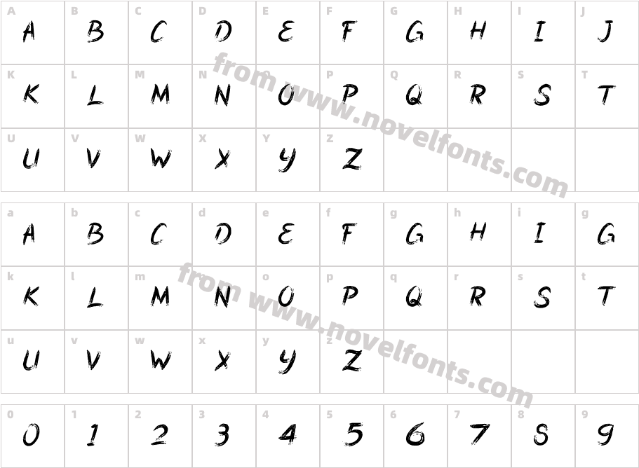 Baruiki RegularCharacter Map