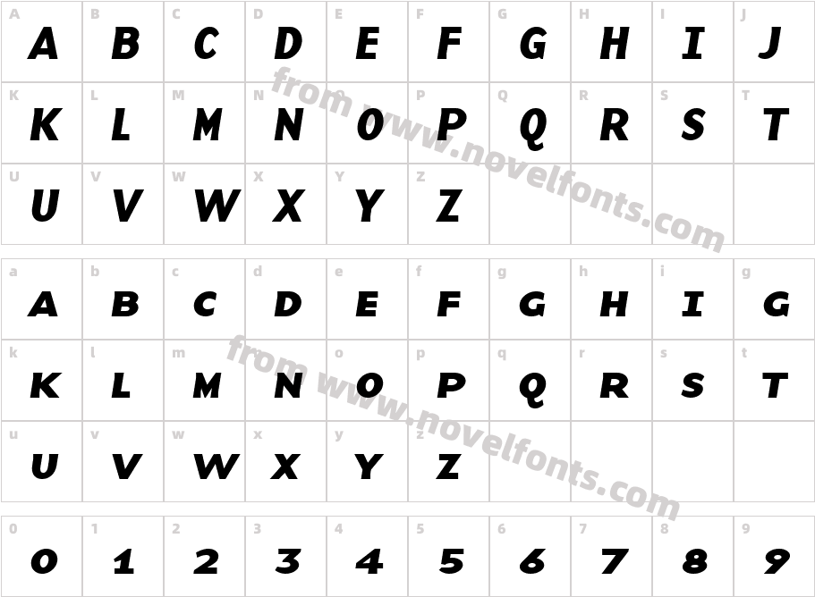 BaseNineSmallCaps Bold ItalicCharacter Map