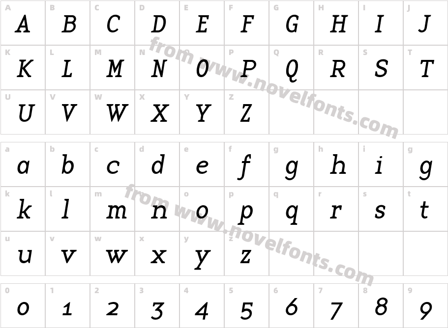 BaseTwelveSerifICharacter Map