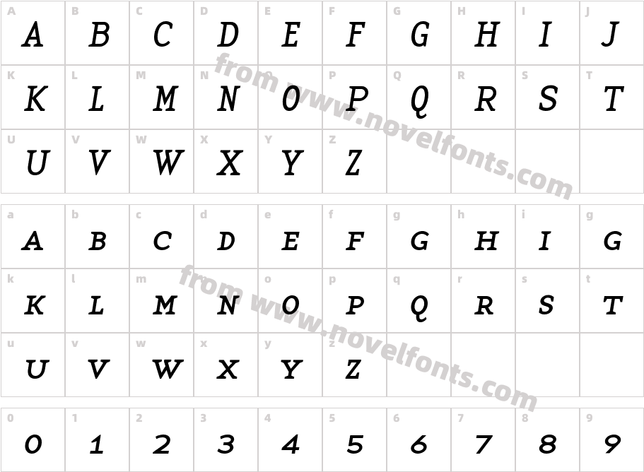 BaseTwelveSerifSCICharacter Map