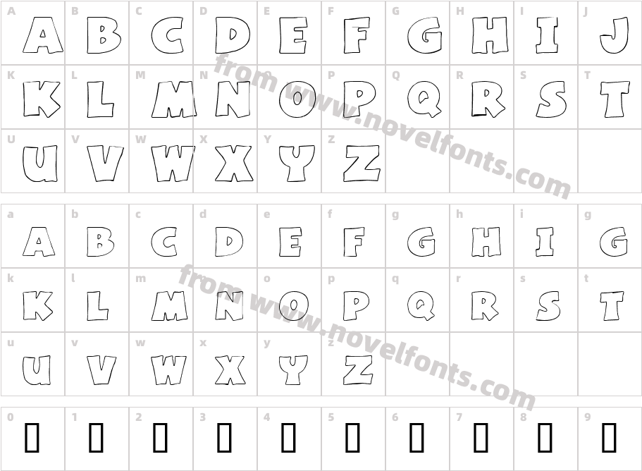 Basic FontCharacter Map