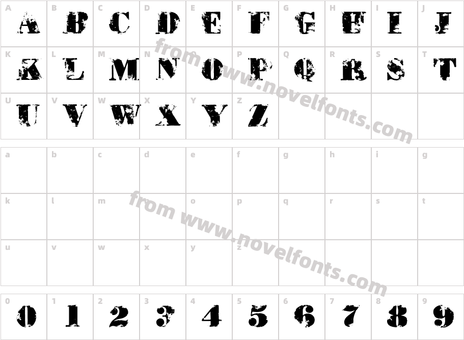 Bastardo-multoCharacter Map