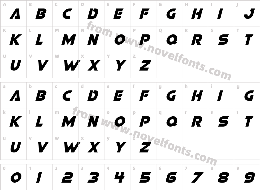 Battle Bots ItalicCharacter Map