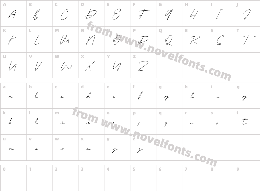 Battsy Free RegularCharacter Map