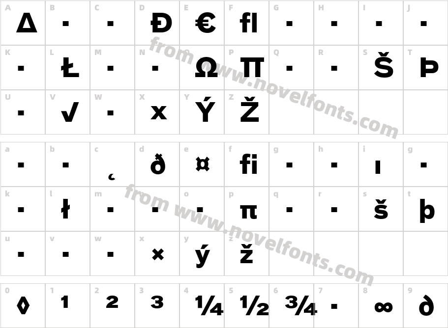 BauLF-BoldExpertCharacter Map