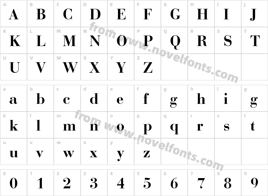 BauerBodni BT BoldCharacter Map