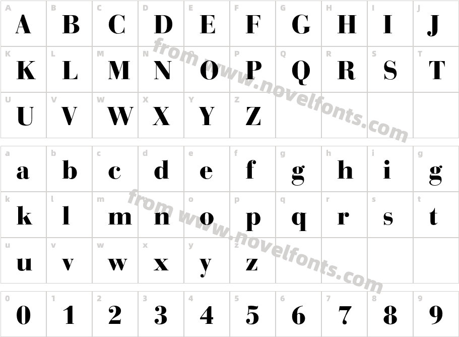 BauerBodoniBT-BlackCharacter Map