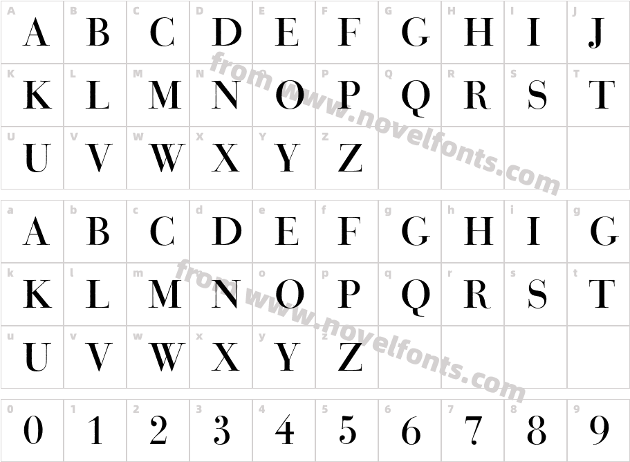 BauerBodoniBT-TitlingCharacter Map