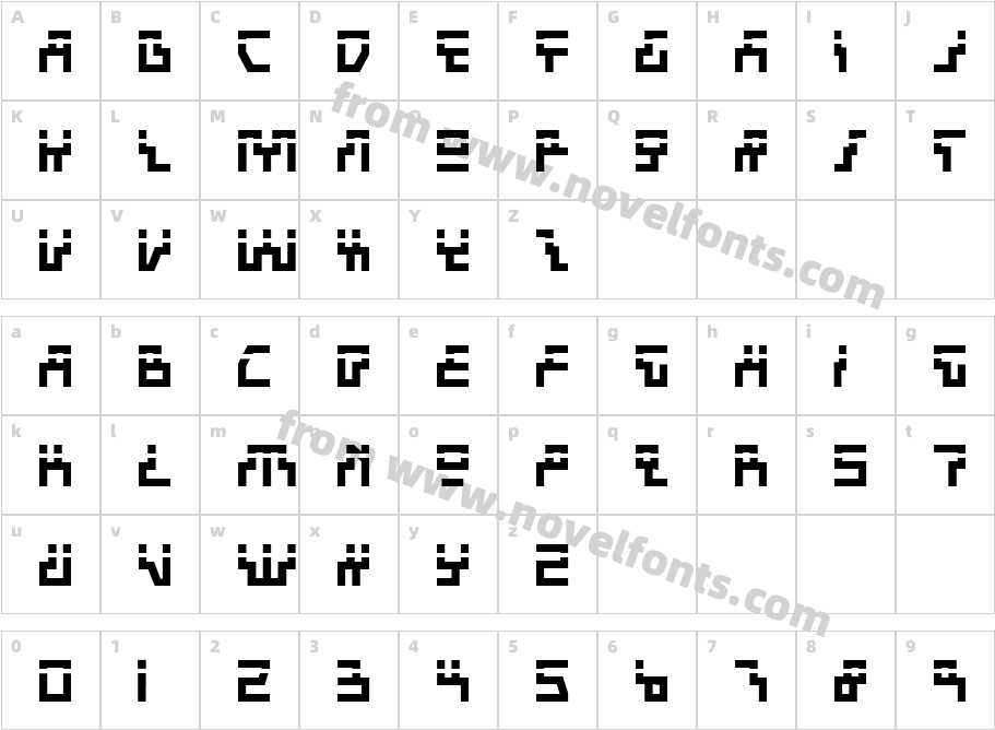 Beam Rider Bold LaserCharacter Map