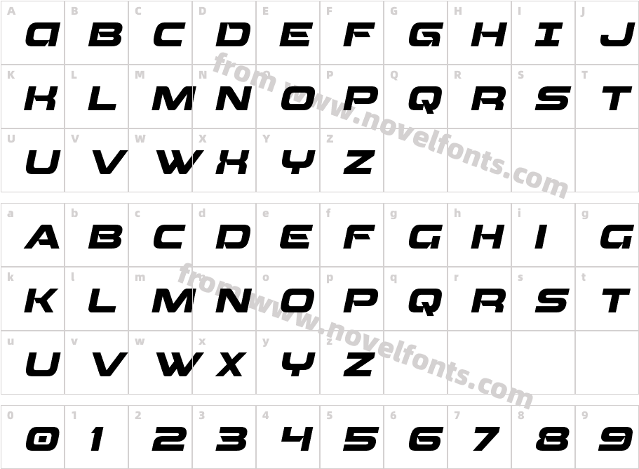 Beam Weapon ItalicCharacter Map