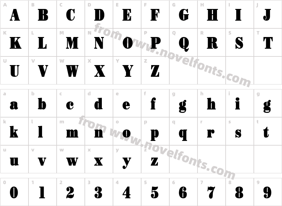 Beau Condensed BoldCharacter Map