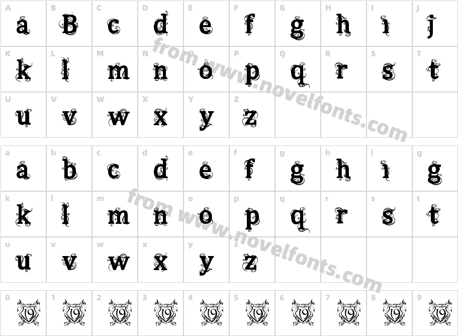 BeauregardCharacter Map