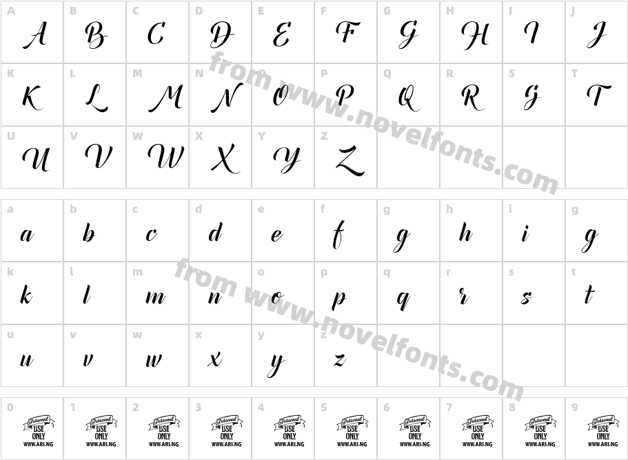 Canela Bark Bold PERSONAL USECharacter Map