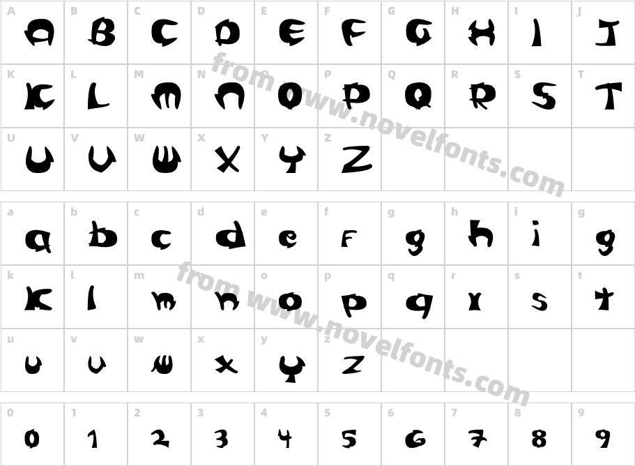 Cangrejas-BoldCharacter Map